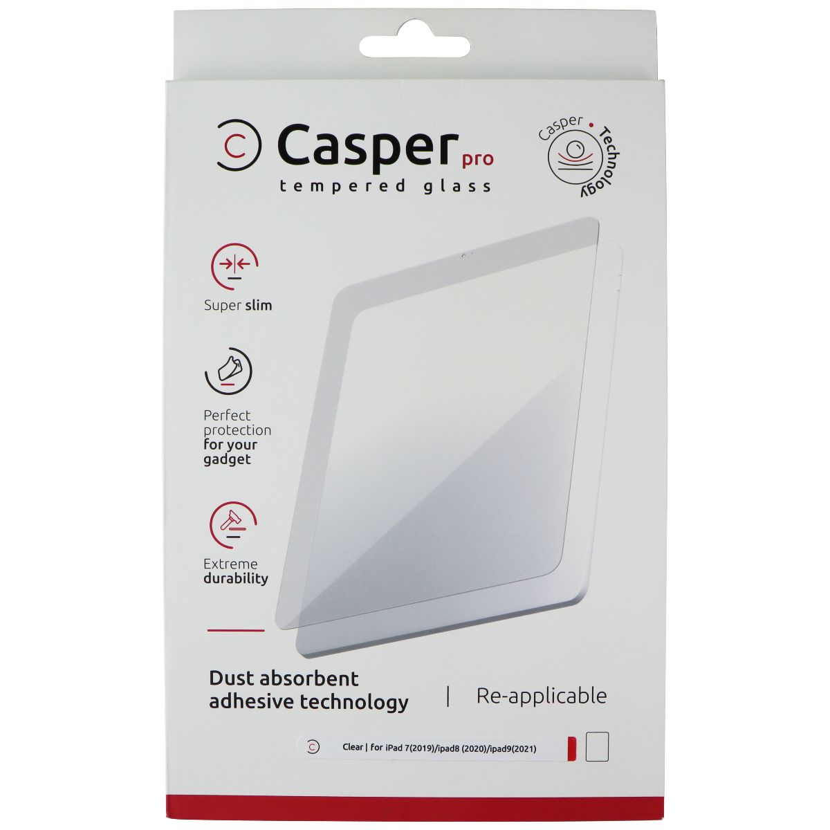 Casper Pro Tempered Glass for Apple iPad 9 (2021) / 8 (2020) / 7 (2019) - Clear iPad/Tablet Accessories - Screen Protectors Casper - Simple Cell Bulk Wholesale Pricing - USA Seller