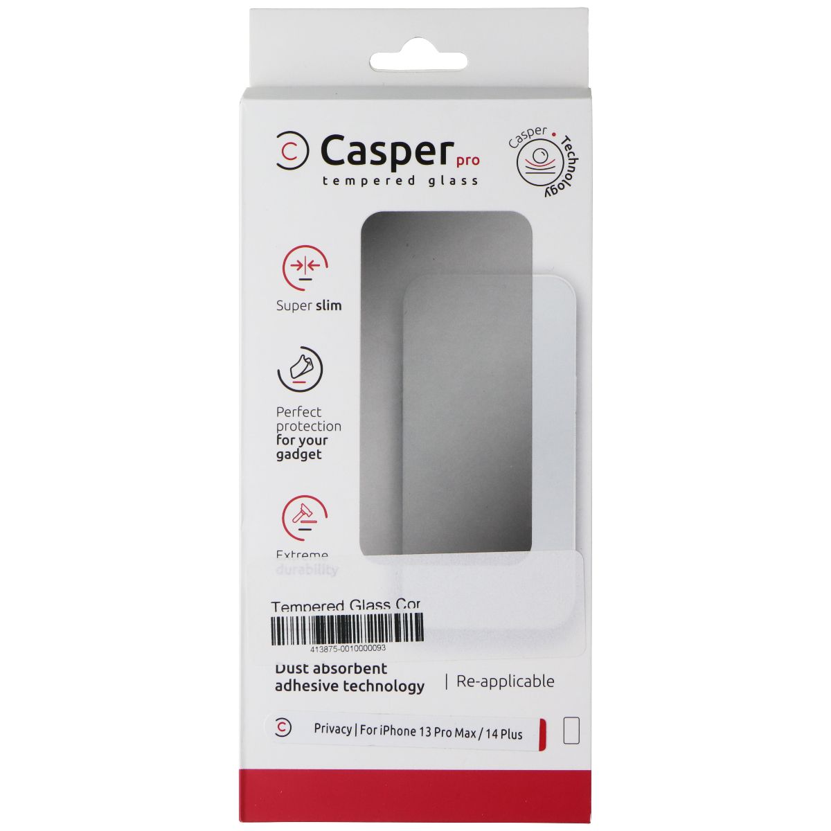Casper Pro Tempered Glass Screen Protector for Apple iPhone 13 Pro Max / 14 Plus Cell Phone - Screen Protectors Casper - Simple Cell Bulk Wholesale Pricing - USA Seller