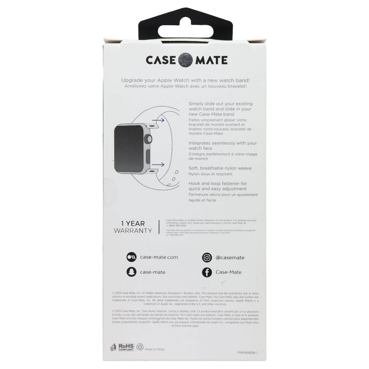 Case-Mate Nylon Sport Band For Apple Watch Series 1/2/3/4/5 (42-44MM) - Black Smart Watch Accessories - Watch Bands Case-Mate - Simple Cell Bulk Wholesale Pricing - USA Seller