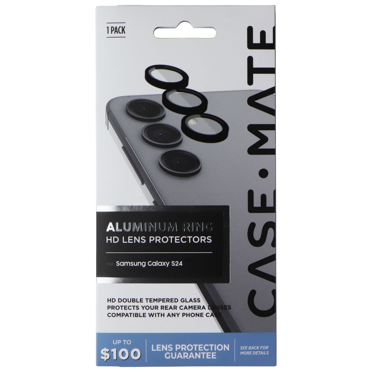 Case-Mate Aluminum Ring HD Lens Protectors for Samsung Galaxy S24 Cell Phone - Screen Protectors Case-Mate - Simple Cell Bulk Wholesale Pricing - USA Seller