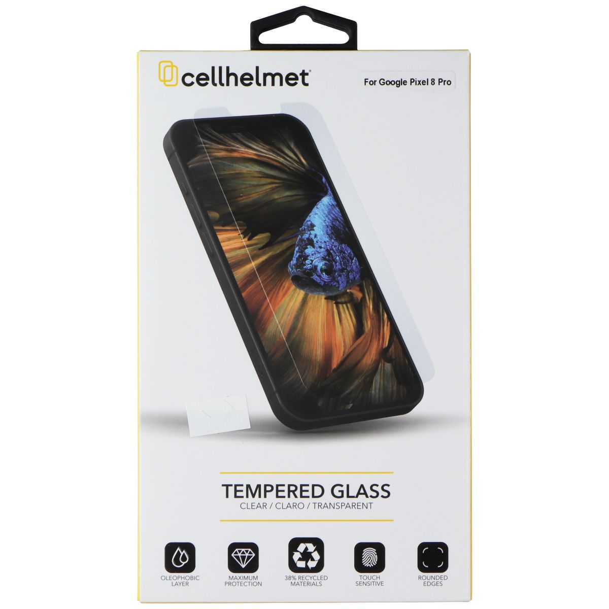 CellHelmet Tempered Glass for Google Pixel 8 Pro - Clear Cell Phone - Screen Protectors CellHelmet - Simple Cell Bulk Wholesale Pricing - USA Seller