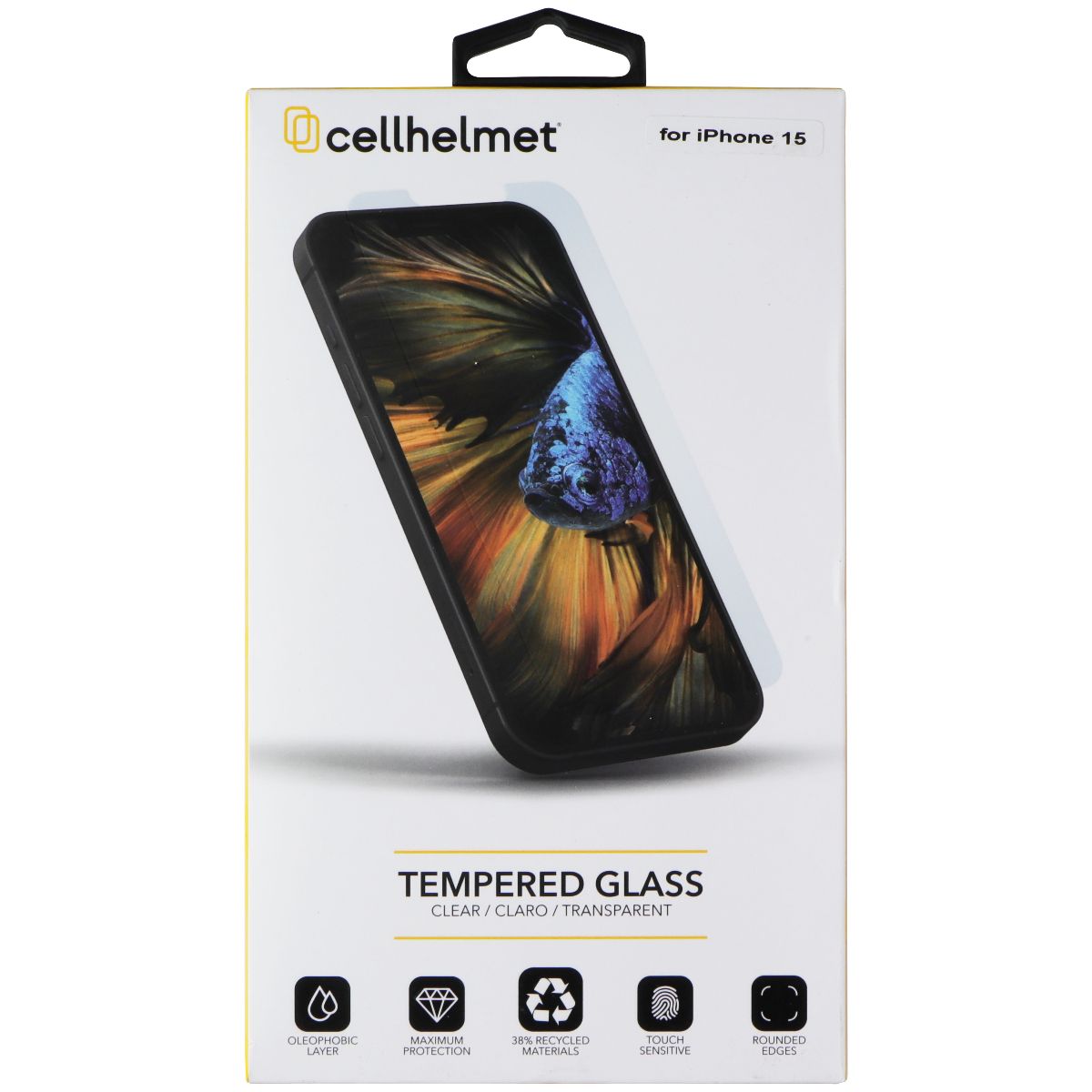 CellHelmet Tempered Glass for Apple iPhone 15 Cell Phone - Screen Protectors CellHelmet - Simple Cell Bulk Wholesale Pricing - USA Seller