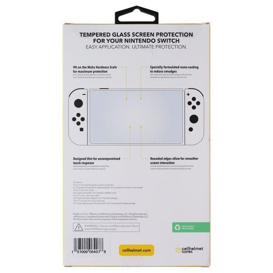 CellHelmet Tempered Glass Screen Protector for Nintendo Switch OLED Gaming/Console - Screen Protectors CellHelmet - Simple Cell Bulk Wholesale Pricing - USA Seller