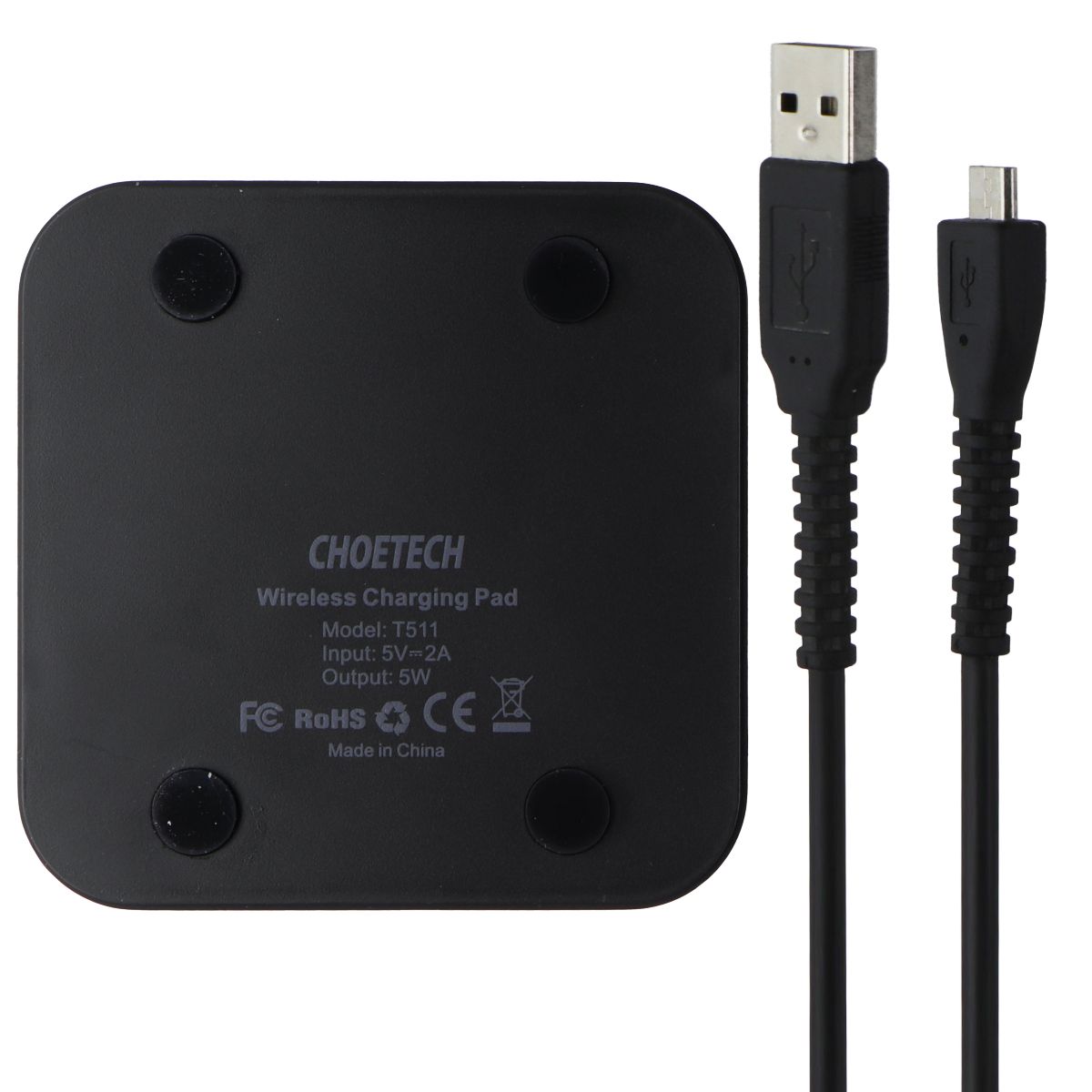 Choetech 5W Wireless Charging Pad (T511) - Black Cell Phone - Chargers & Cradles Choetech - Simple Cell Bulk Wholesale Pricing - USA Seller