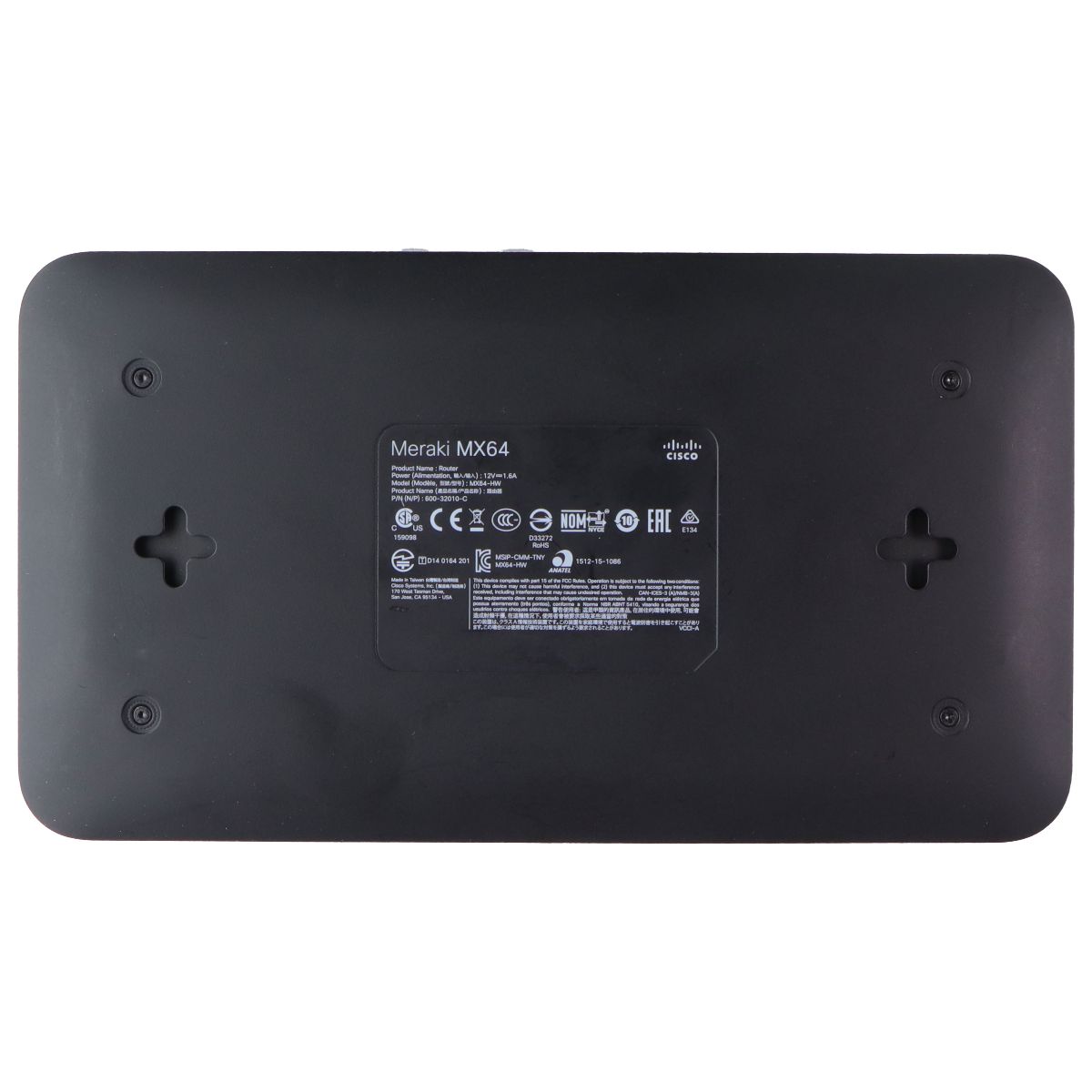 Cisco Meraki MX64-HW Firewall Appliance - 250 Mbps/4-Port Gigabit/Cloud Managed Networking - Enterprise Firewall & VPN Devices Cisco - Simple Cell Bulk Wholesale Pricing - USA Seller