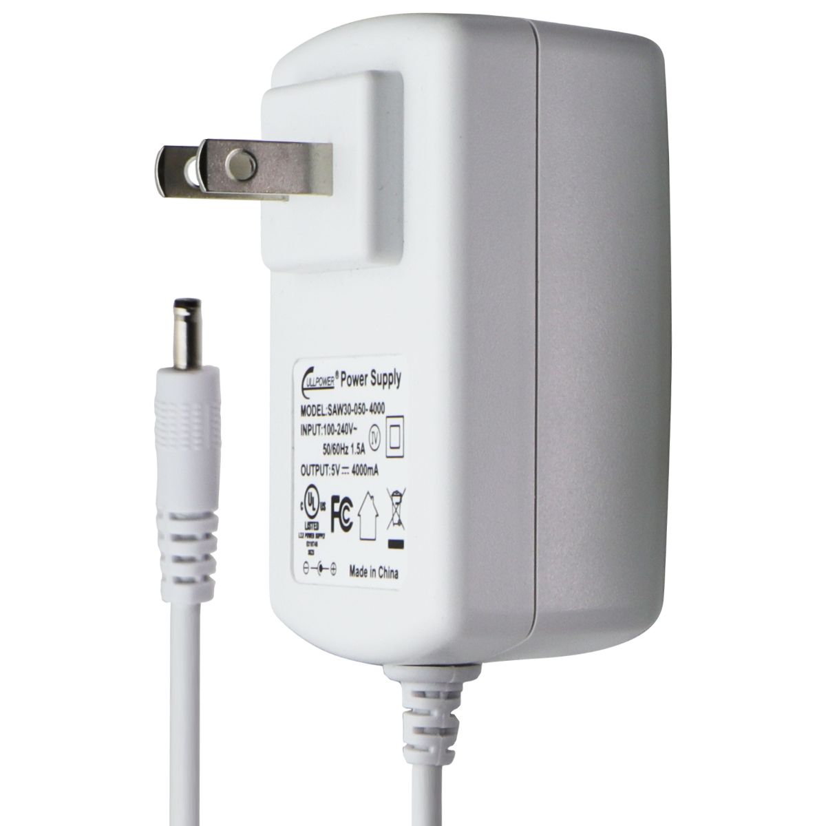 Cullpower (5V) Power Supply Wall Adapter (SAW30-050-4000) - White Computer/Network - Power Cables & Connectors Cullpower - Simple Cell Bulk Wholesale Pricing - USA Seller