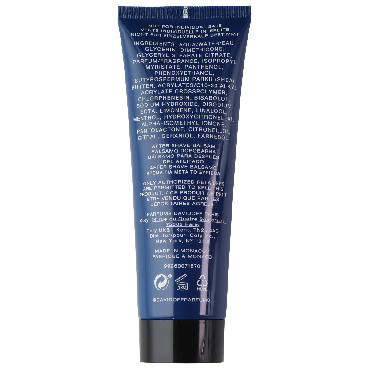 Davidoff - Cool Water - After Shave Balm 2.5 FL OZ Other Sporting Goods Davidoff - Simple Cell Bulk Wholesale Pricing - USA Seller