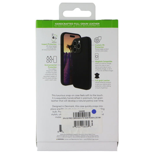 dbramante1928 Rockslide Leather Case for Apple iPhone 16 Pro - Black