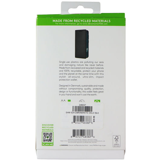 dbramante1928 Oslo Ultra Slim Wallet Case for Galaxy S24 - Black