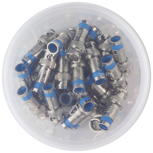 Eclipse Pro (30-Pack) BNC Connectors for RG6 Quad Shield Coax Cable CCTV Video Computer/Network - Power Cables & Connectors Eclipse Pro - Simple Cell Bulk Wholesale Pricing - USA Seller