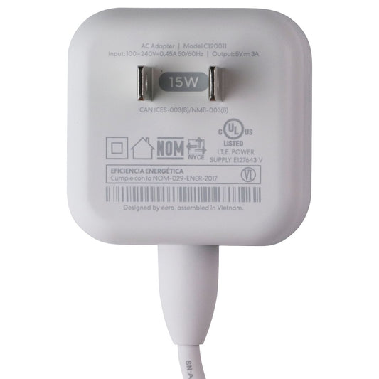 eero 15W USB-C Power Adapter for eero 6/6+/PoE 6/7 - White (C120011) Multipurpose Batteries & Power - Multipurpose AC to DC Adapters eero - Simple Cell Bulk Wholesale Pricing - USA Seller