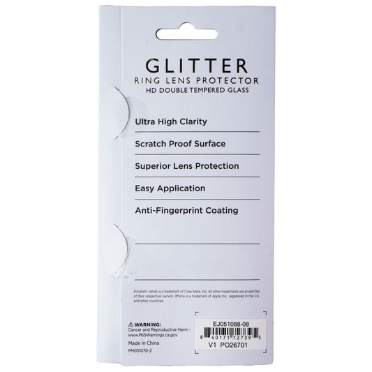 Elizabeth James Ring Lens Protector for iPhone 14/14 Plus - Glitter Cell Phone - Screen Protectors Elizabeth James - Simple Cell Bulk Wholesale Pricing - USA Seller