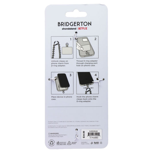 Elizabeth James Bridgerton Beaded Phone Wristlet - Spring Fling Charm Cell Phone - Straps & Charms Elizabeth James - Simple Cell Bulk Wholesale Pricing - USA Seller