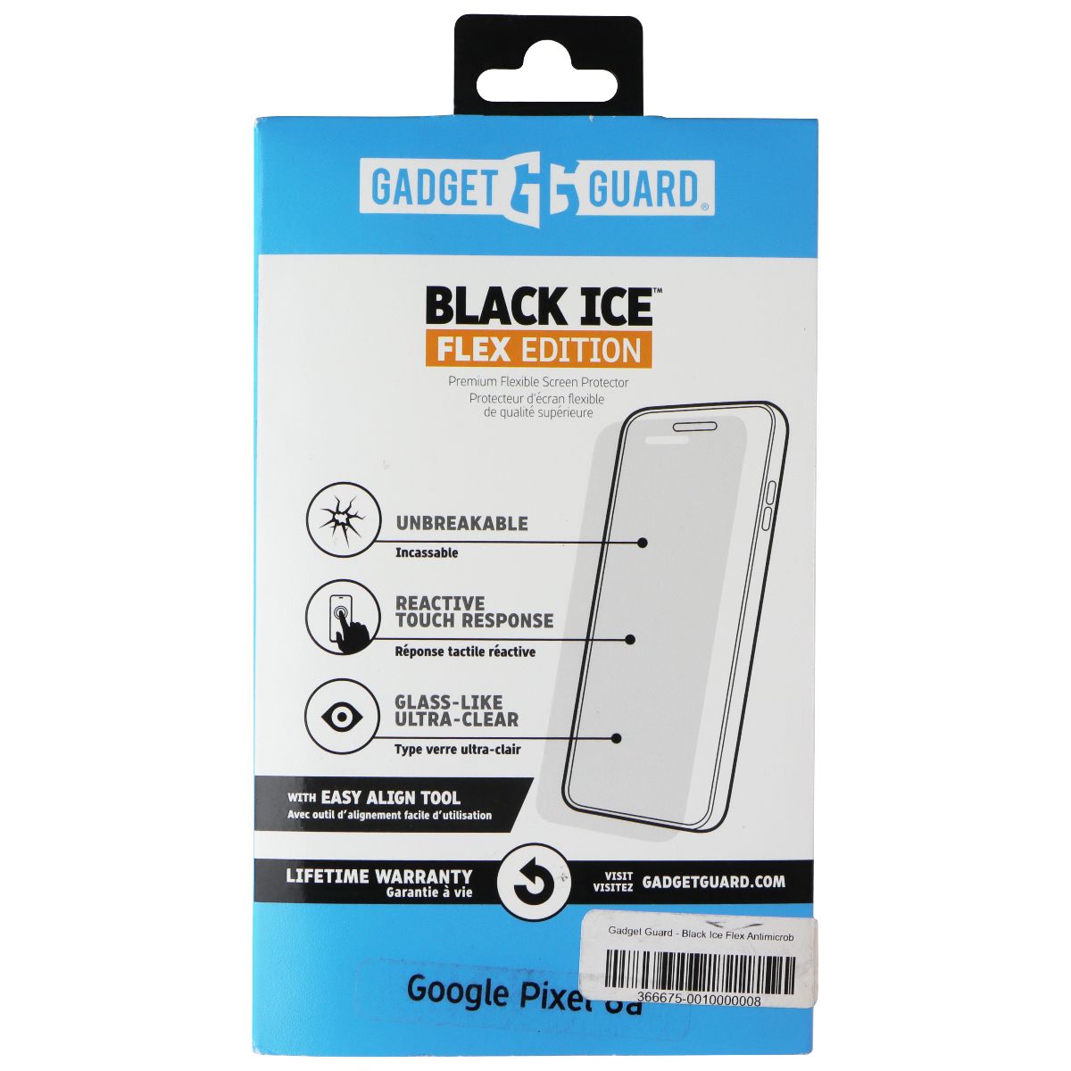 Gadget Guard Black Ice Flex Edition Screen Protector for Google Pixel 6a Cell Phone - Screen Protectors Gadget Guard - Simple Cell Bulk Wholesale Pricing - USA Seller