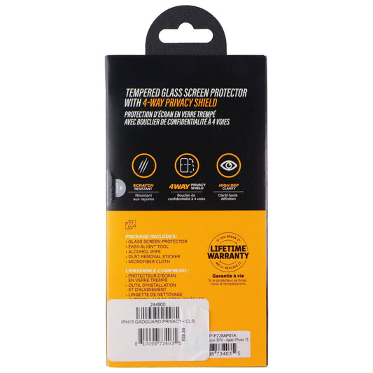 Gadget Guard Glass Screen Protector for Apple iPhone 15 - Privacy Cell Phone - Screen Protectors Gadget Guard - Simple Cell Bulk Wholesale Pricing - USA Seller