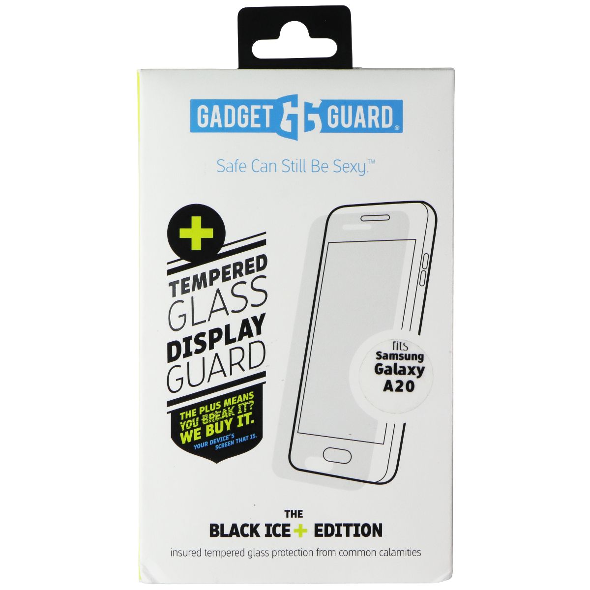 Gadget Guard (Black Ice+) Tempered Glass for Samsung Galaxy A20 - Clear Cell Phone - Screen Protectors Gadget Guard - Simple Cell Bulk Wholesale Pricing - USA Seller