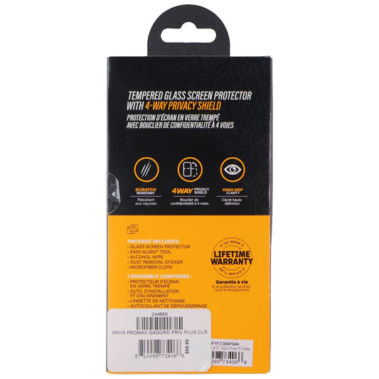 Gadget Guard Glass Screen Protector for Apple iPhone 15 Pro Max - Privacy