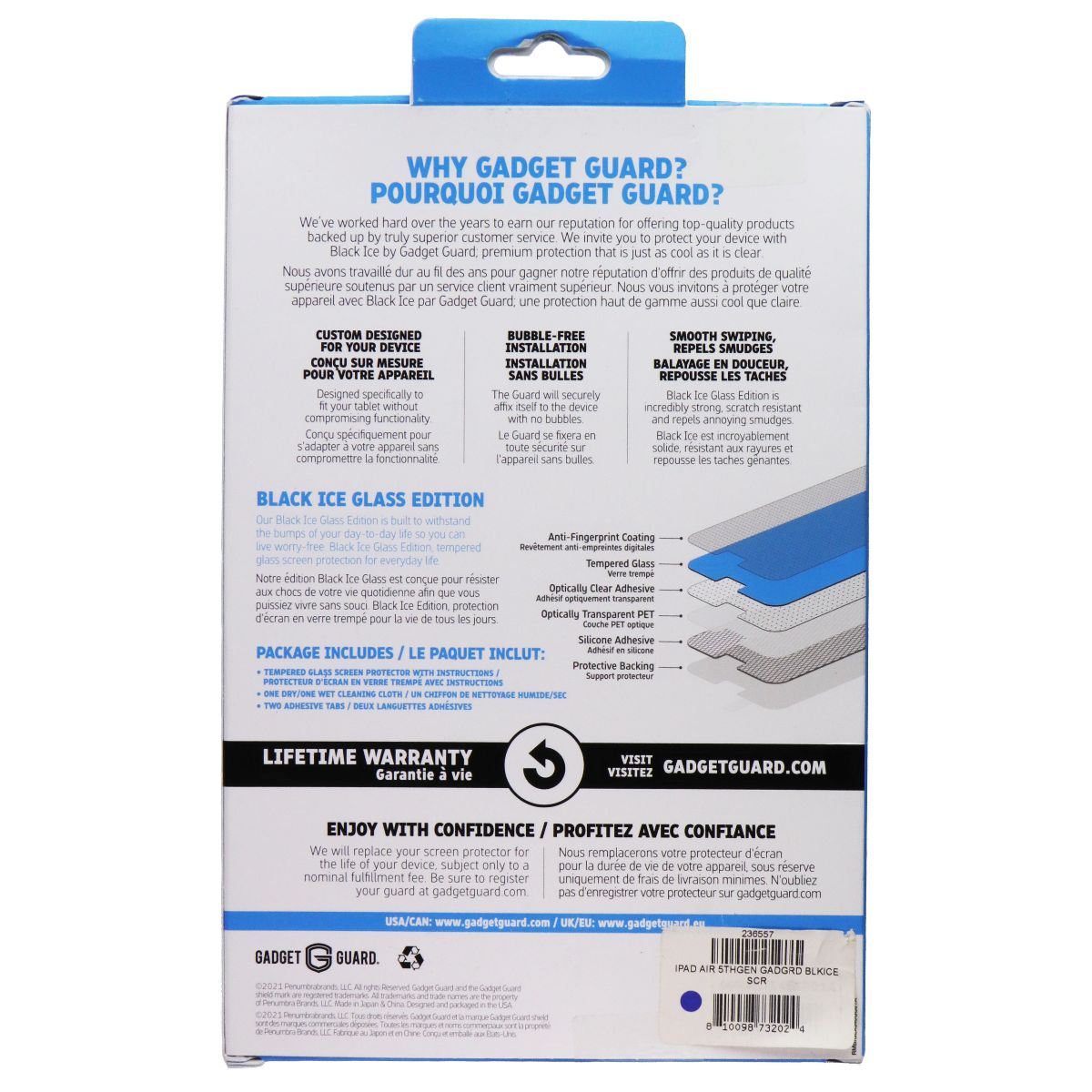 Gadget Guard BLACK ICE Screen Protector iPad Air 4th Gen/5th Gen 2022 iPad/Tablet Accessories - Screen Protectors Gadget Guard - Simple Cell Bulk Wholesale Pricing - USA Seller