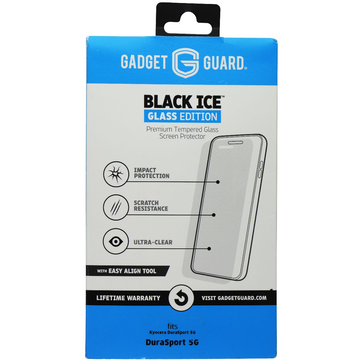 Gadget Guard Black Ice Glass Edition Tempered Glass for Kyocera DuraSport 5G UW Cell Phone - Screen Protectors Gadget Guard - Simple Cell Bulk Wholesale Pricing - USA Seller