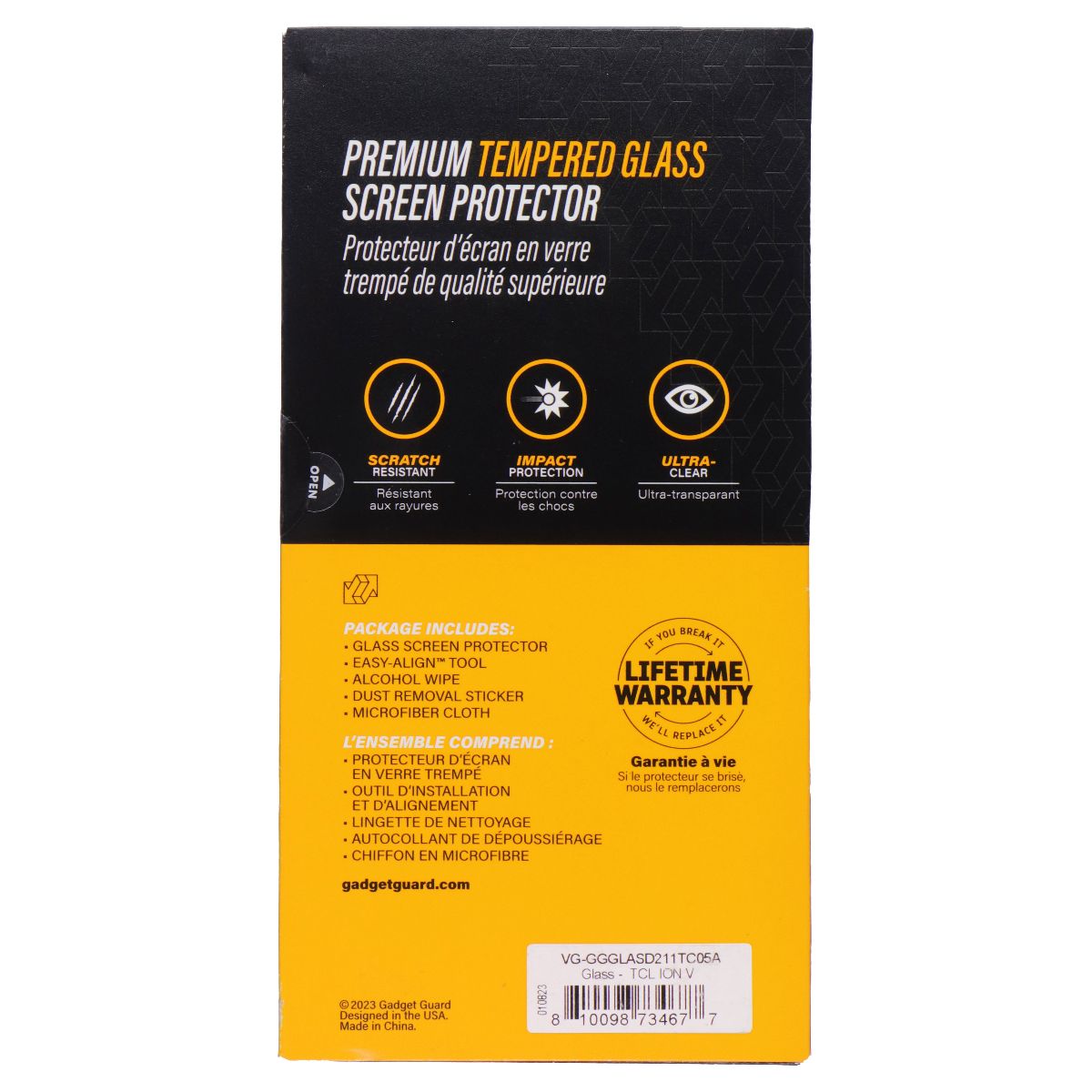Gadget Guard Tempered Glass Screen Protector for TCL Ion V - Clear Cell Phone - Screen Protectors Gadget Guard - Simple Cell Bulk Wholesale Pricing - USA Seller