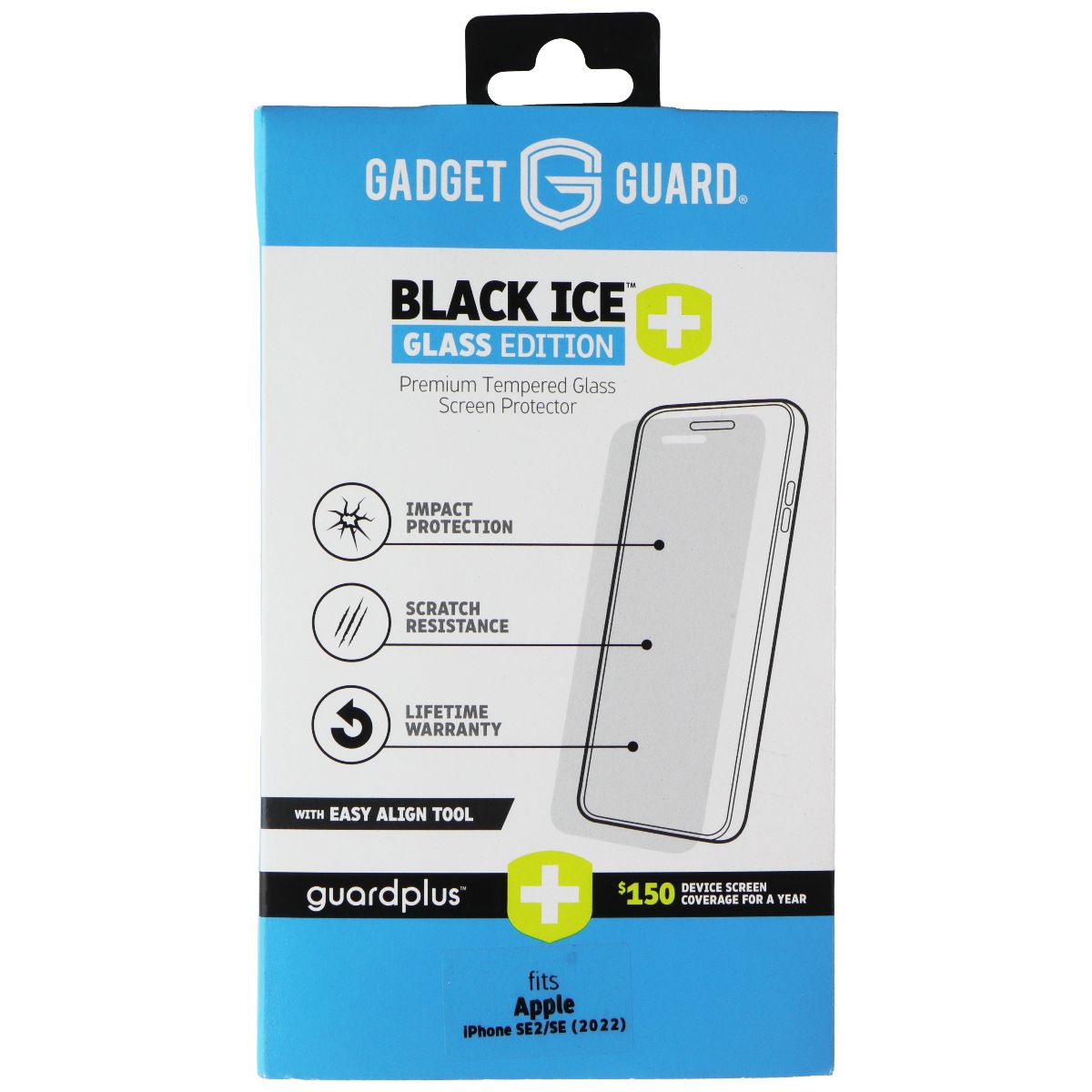 Gadget Guard Black Ice+ Glass Edition Screen Protector for Apple iPhone SE2 / SE Cell Phone - Screen Protectors Gadget Guard - Simple Cell Bulk Wholesale Pricing - USA Seller