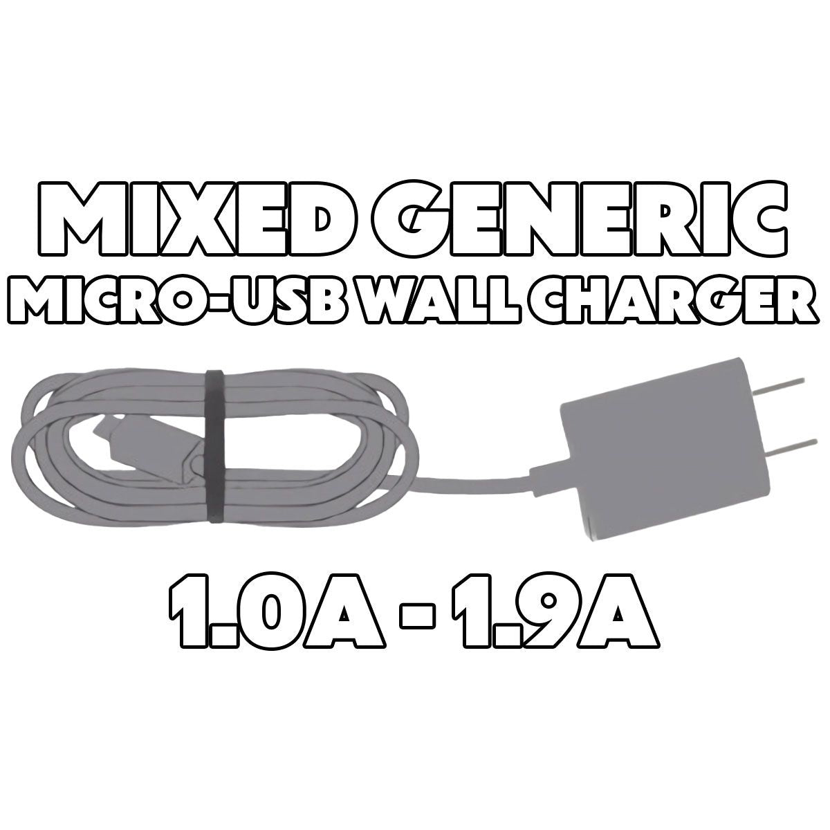 Miscellaneous Generic Corded Micro-USB Wall Charger (1.0A to 1.9A) Output