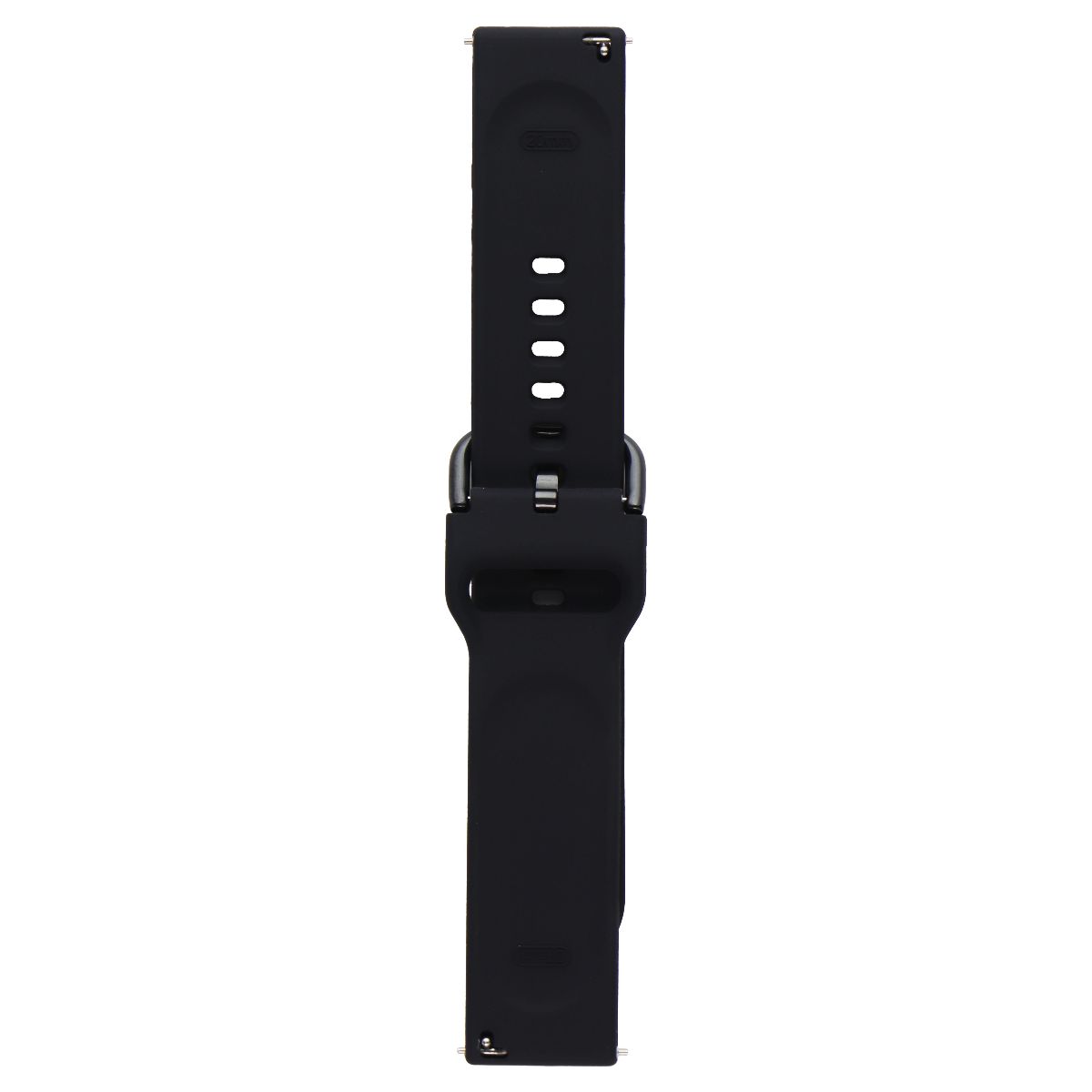 Generic Silicone Watch Band (20MM) - Black with Black Clasp Smart Watch Accessories - Watch Bands Unbranded - Simple Cell Bulk Wholesale Pricing - USA Seller