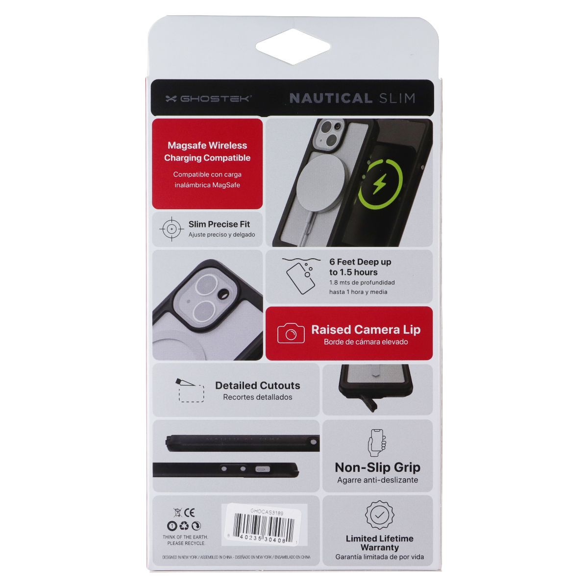 Ghostek Nautical Slim Case for MagSafe w/ Screen for iPhone 14 Pro - Black Cell Phone - Cases, Covers & Skins Ghostek - Simple Cell Bulk Wholesale Pricing - USA Seller