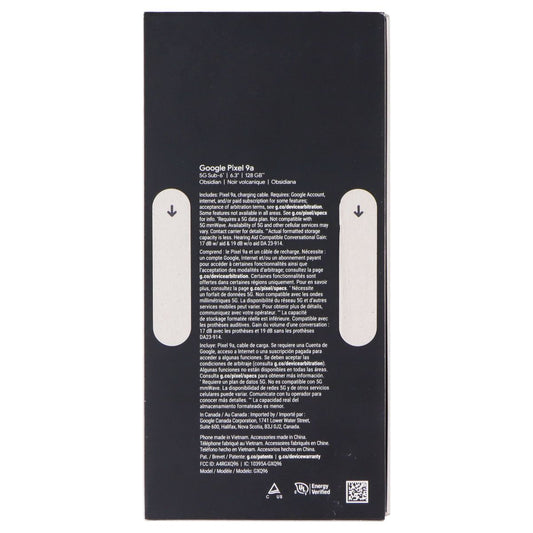Google Pixel 9a (6.3-in) Smartphone (GXQ96) Unlocked - 128GB/Obsidian Cell Phones & Smartphones Google - Simple Cell Bulk Wholesale Pricing - USA Seller