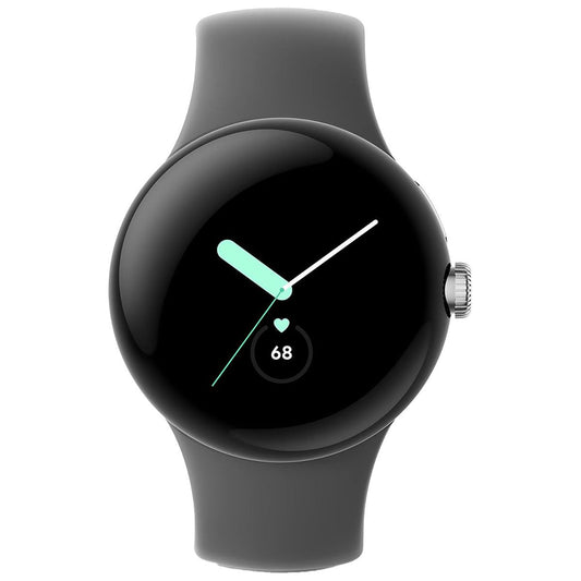 Google Pixel Watch (1st Gen) GWT9R (LTE + Wi-Fi) Silver Case/Charcoal Band 41mm Smart Watches Google - Simple Cell Bulk Wholesale Pricing - USA Seller