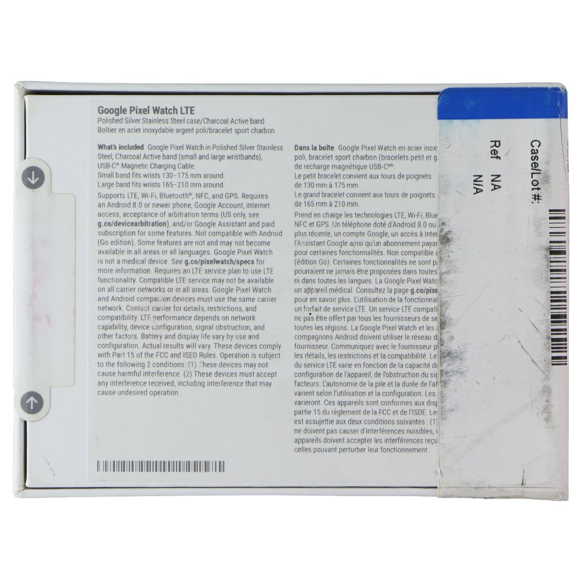 Google Pixel Watch (1st Gen) GWT9R (LTE + Wi-Fi) Silver Case/Charcoal Band 41mm