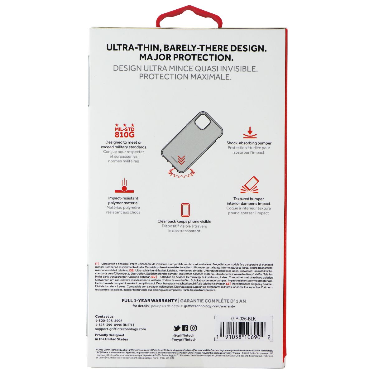 Griffin Survivor Clear Series Case for Apple iPhone 11 Pro Max - Black Cell Phone - Cases, Covers & Skins Griffin - Simple Cell Bulk Wholesale Pricing - USA Seller