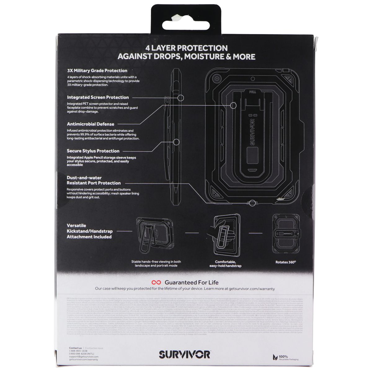 Griffin Survivor All Terrain Case for Apple iPad Mini (6th Gen) - Clear / Black iPad/Tablet Accessories - Cases, Covers, Keyboard Folios Griffin - Simple Cell Bulk Wholesale Pricing - USA Seller