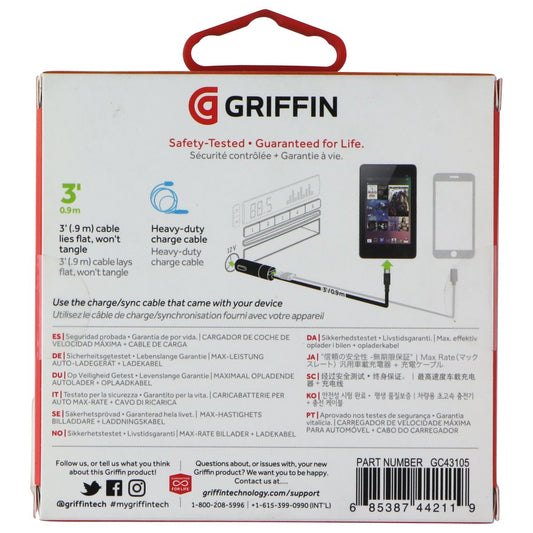 Griffin PowerJolt Dual Car Charger w/ Micro-USB Connector - Black / Gray Cell Phone - Chargers & Cradles Griffin - Simple Cell Bulk Wholesale Pricing - USA Seller