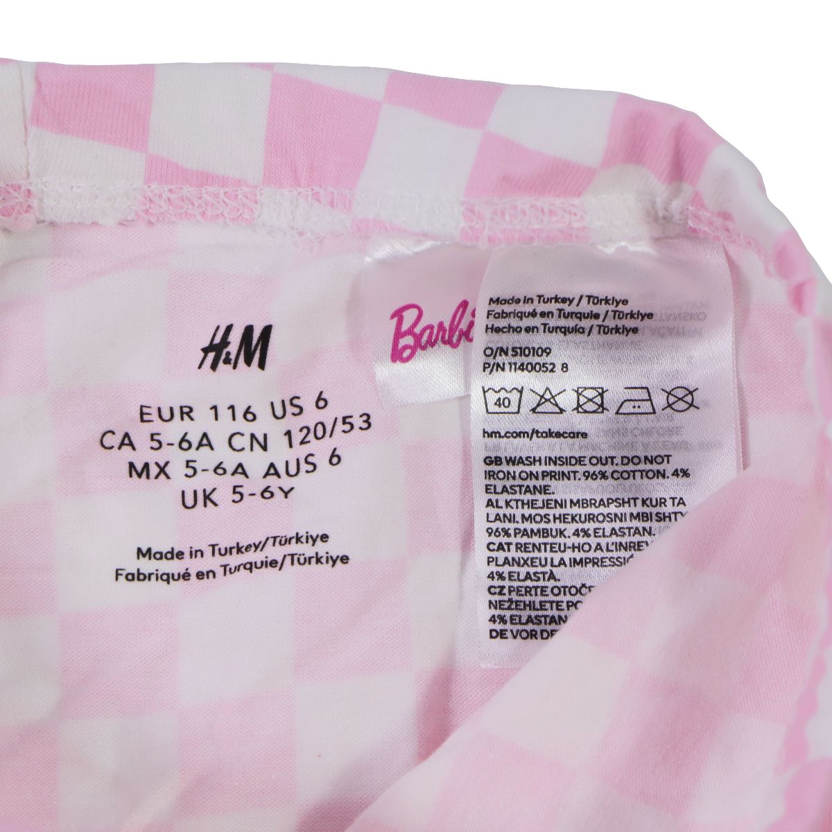 H&M Barbie Set - Letterman Style Sweater (6X/7) and Checkered Shorts (6) - Pink Other Sporting Goods H&M - Simple Cell Bulk Wholesale Pricing - USA Seller
