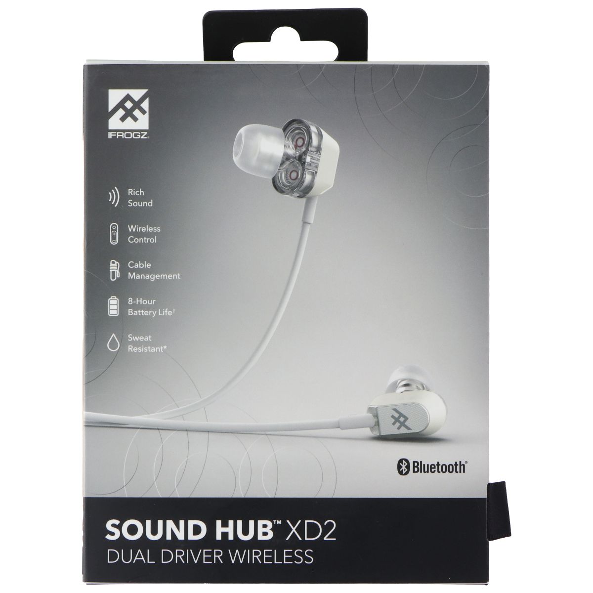 iFrogz Sound Hub XD2 Dual Driver Wireless Headphones - White/Silver Portable Audio - Headphones iFrogz - Simple Cell Bulk Wholesale Pricing - USA Seller