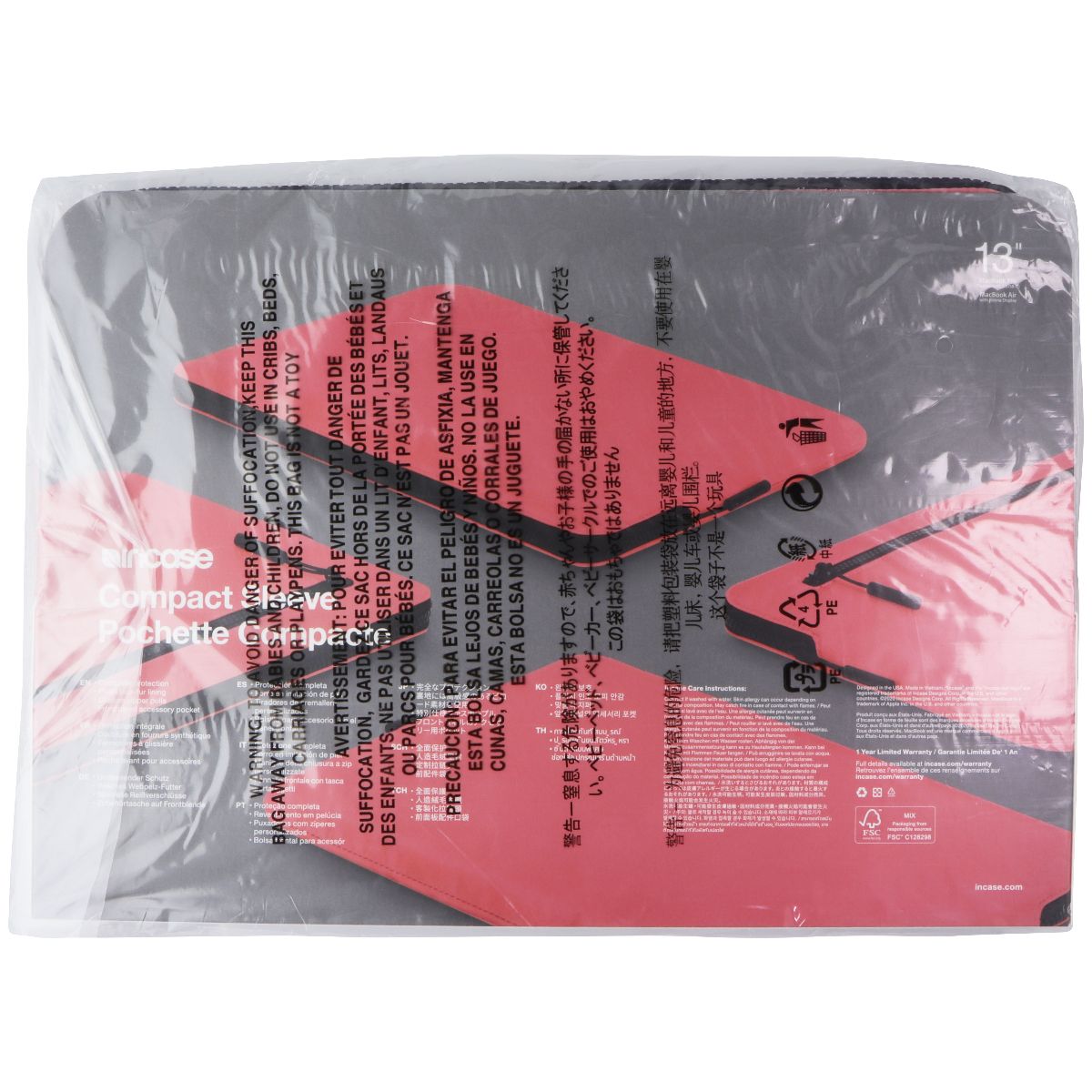 Incase Compact Laptop Sleeve for 13in MacBook/Laptop and Tablets - Burnt Coral Computer Accessories - Laptop Cases & Bags Incase - Simple Cell Bulk Wholesale Pricing - USA Seller