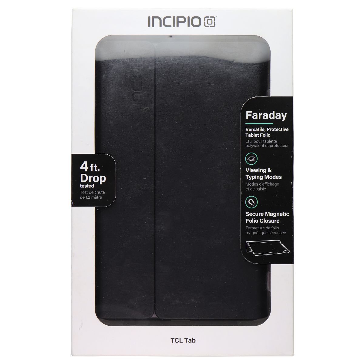 Incipio Faraday Folio Series Case for TCL Tab - Black iPad/Tablet Accessories - Cases, Covers, Keyboard Folios Incipio - Simple Cell Bulk Wholesale Pricing - USA Seller