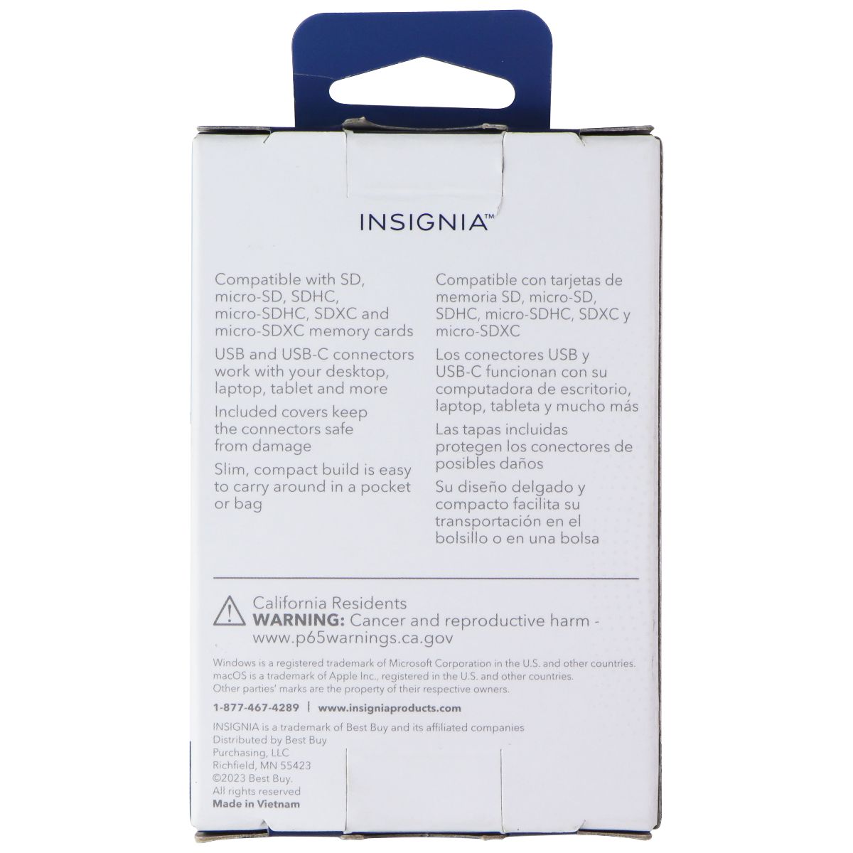 Insignia USB-C/USB-A to SD & microSD Card Reader - Black Computer/Network - USB Cables, Hubs & Adapters Insignia - Simple Cell Bulk Wholesale Pricing - USA Seller