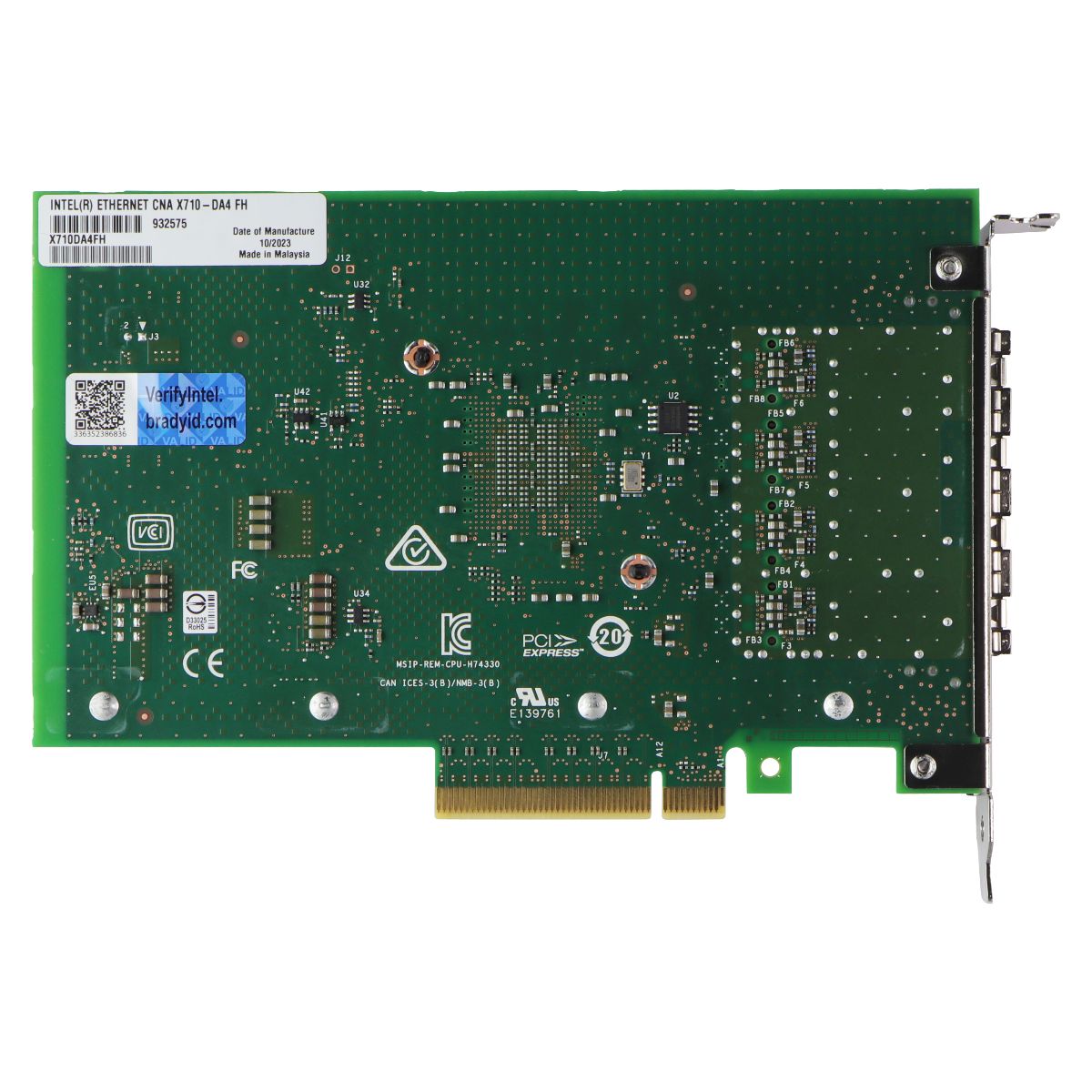 Intel Ethernet Converged X710-DA4 Network Adapter (X710DA4FH) Computer Parts - Internal Network Cards Intel - Simple Cell Bulk Wholesale Pricing - USA Seller