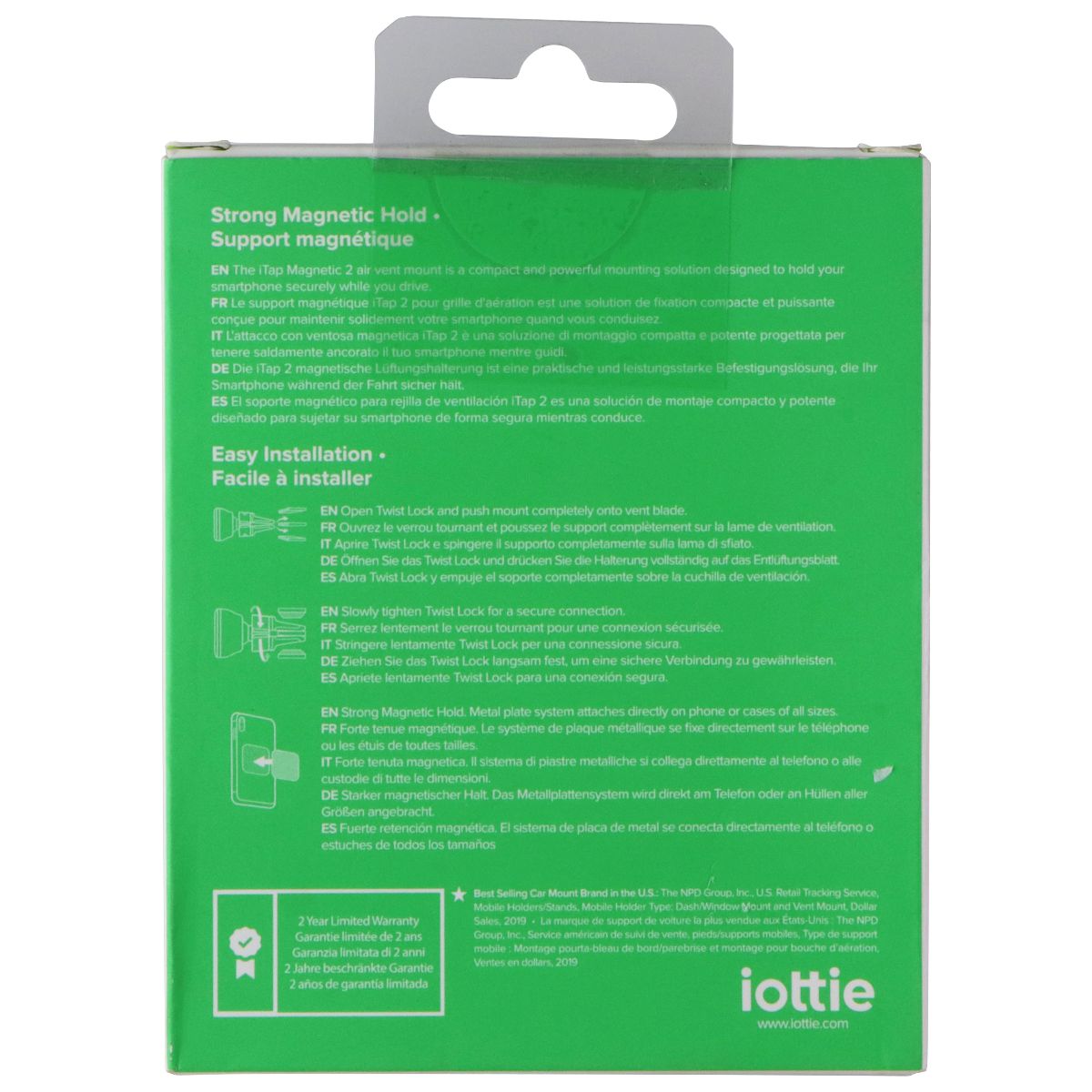 iOttie iTap Magnetic 2 Smartphone Car Mount for Air Vent - Black Cell Phone - Mounts & Holders iOttie - Simple Cell Bulk Wholesale Pricing - USA Seller