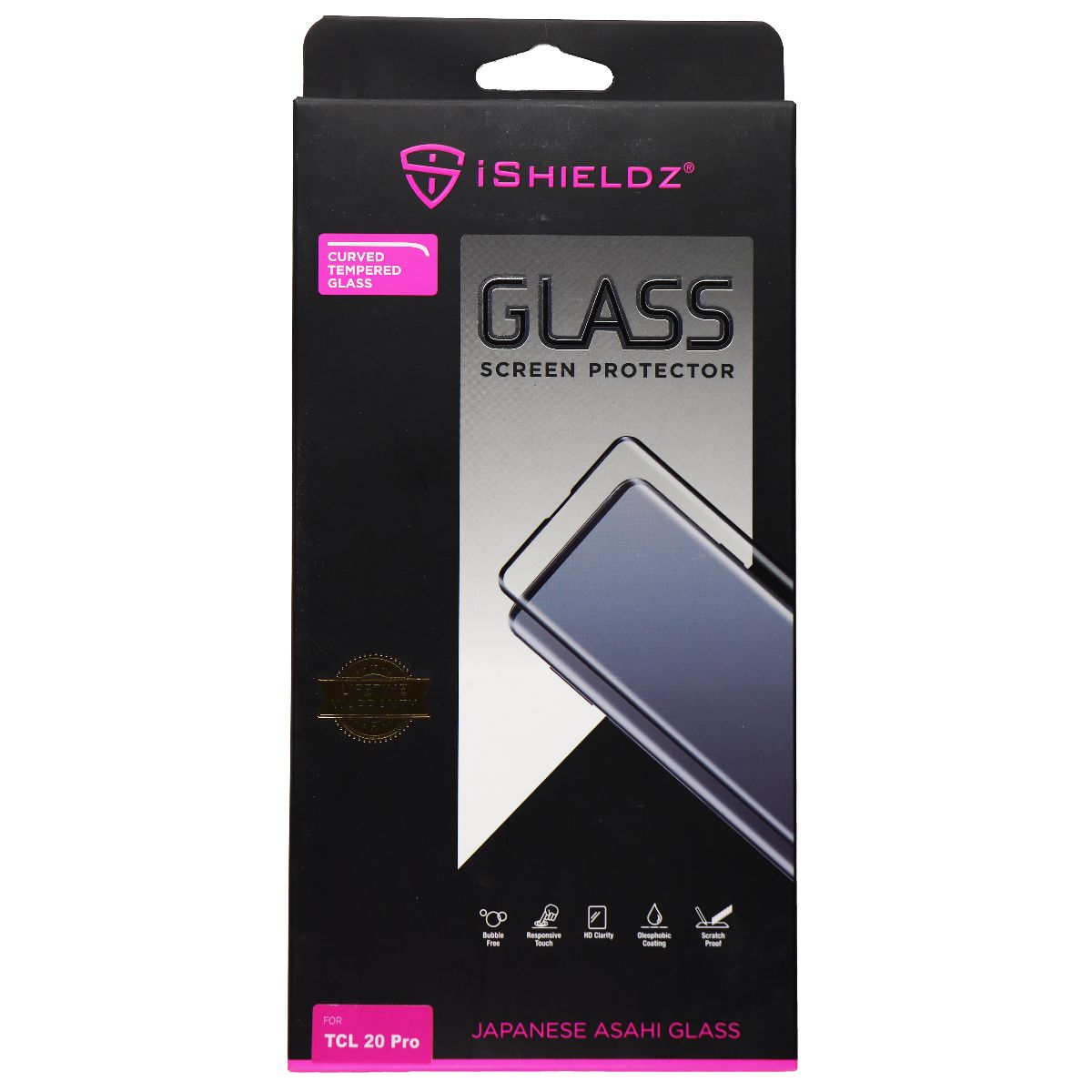 iShieldz Curved Tempered Glass Screen Protector for TCL 20 Pro - Clear Cell Phone - Screen Protectors iShieldz - Simple Cell Bulk Wholesale Pricing - USA Seller
