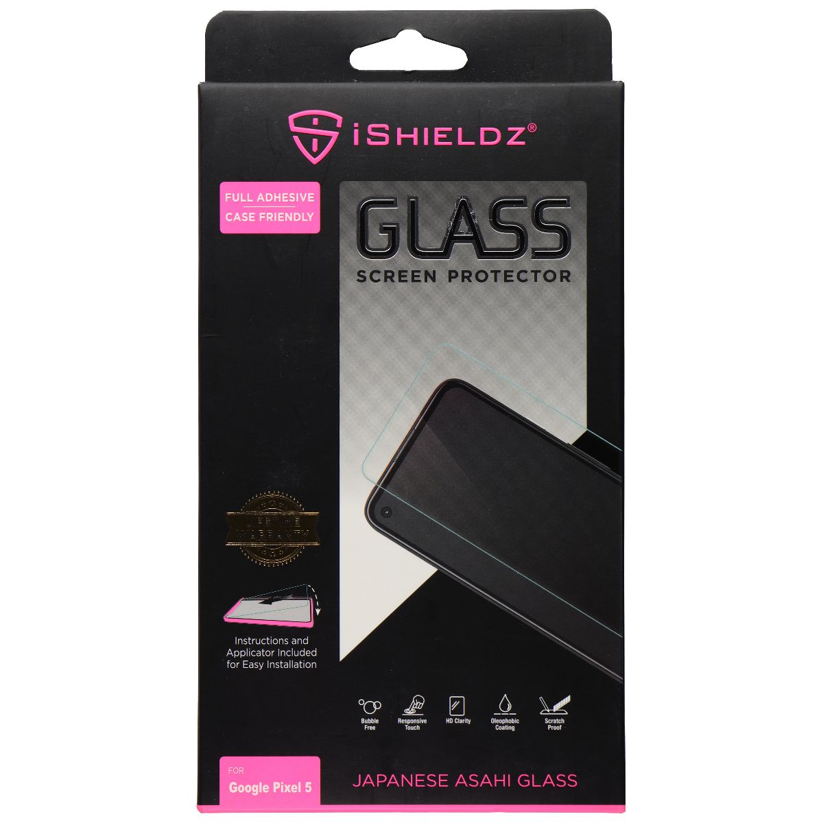 iShieldz Asahi Tempered Glass Screen Protector for Google Pixel 5 - Clear Cell Phone - Screen Protectors iShieldz - Simple Cell Bulk Wholesale Pricing - USA Seller