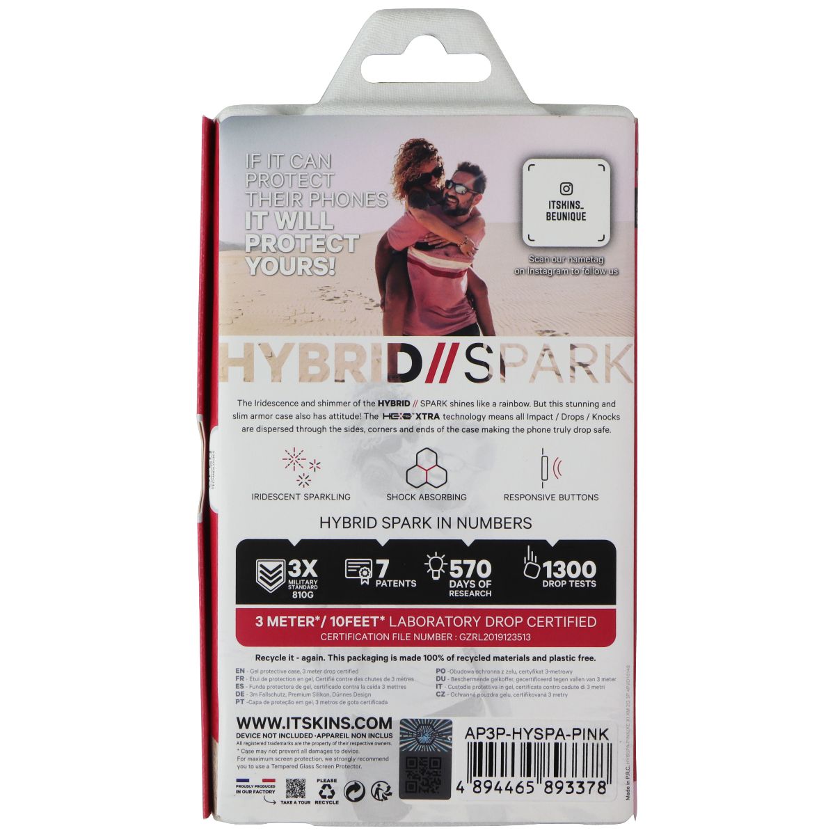 ITSKINS Hybrid // Spark Case for Apple iPhone 12 Pro / iPhone 12 - Sparkle Pink Cell Phone - Cases, Covers & Skins ITSKINS - Simple Cell Bulk Wholesale Pricing - USA Seller