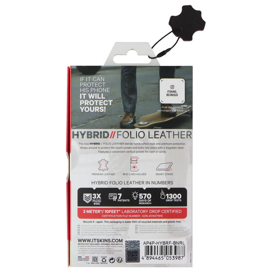 ITSKINS Hybrid // Folio Leather Wallet Case for Apple iPhone 12 Pro Max - Brown Cell Phone - Cases, Covers & Skins ITSKINS - Simple Cell Bulk Wholesale Pricing - USA Seller