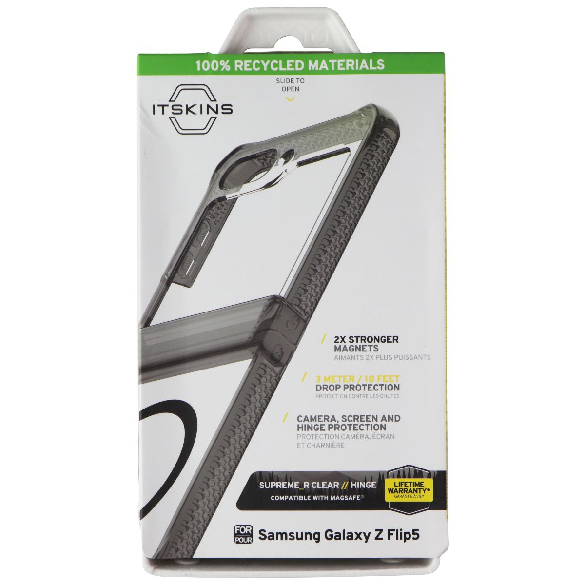 ITSKINS Supreme_R Clear // Hinge Case for MagSafe for Galaxy Z Flip5 - Smoke Cell Phone - Cases, Covers & Skins ITSKINS - Simple Cell Bulk Wholesale Pricing - USA Seller