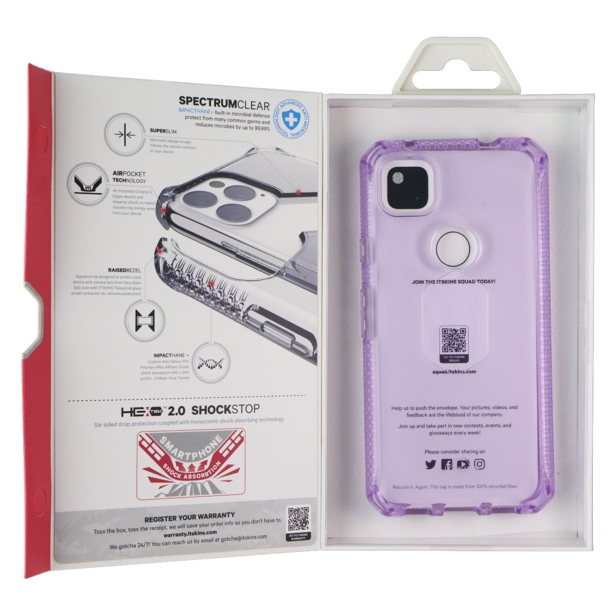 ITSKINS Spectrum Clear Series Gel Case for Google Pixel 4a - Purple Cell Phone - Cases, Covers & Skins ITSKINS - Simple Cell Bulk Wholesale Pricing - USA Seller