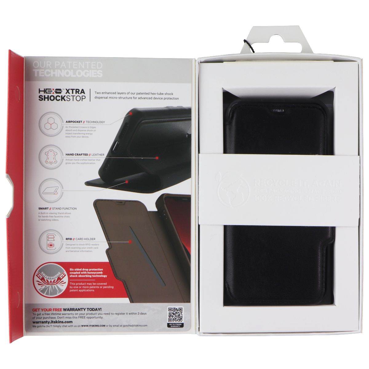 ITSKINS Hybrid // Folio Leather Wallet Case for Apple iPhone 12 Mini - Black Cell Phone - Cases, Covers & Skins ITSKINS - Simple Cell Bulk Wholesale Pricing - USA Seller