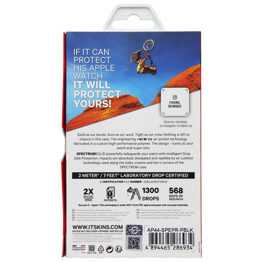 ITSKINS Spectrum Case (44mm) for Apple Watch Series 4 - Black & Clear (2 Pack)