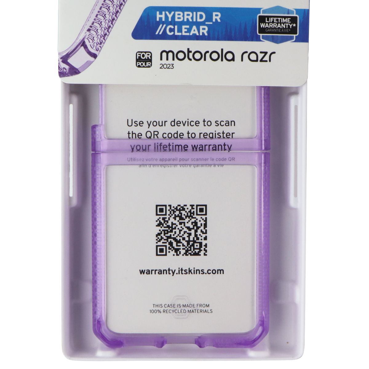 ITSKINS Hybrid_R Clear Case for Motorola Razr (2023) - Light Purple Cell Phone - Cases, Covers & Skins ITSKINS - Simple Cell Bulk Wholesale Pricing - USA Seller